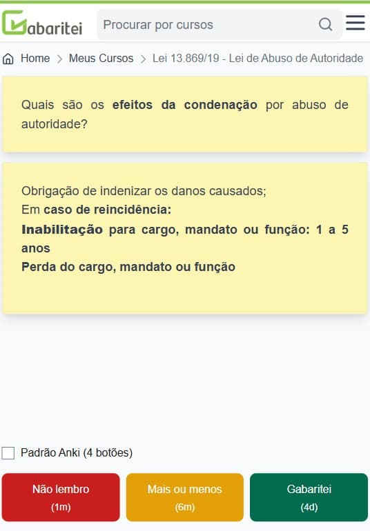 Tela do sistema Gabaritei 1