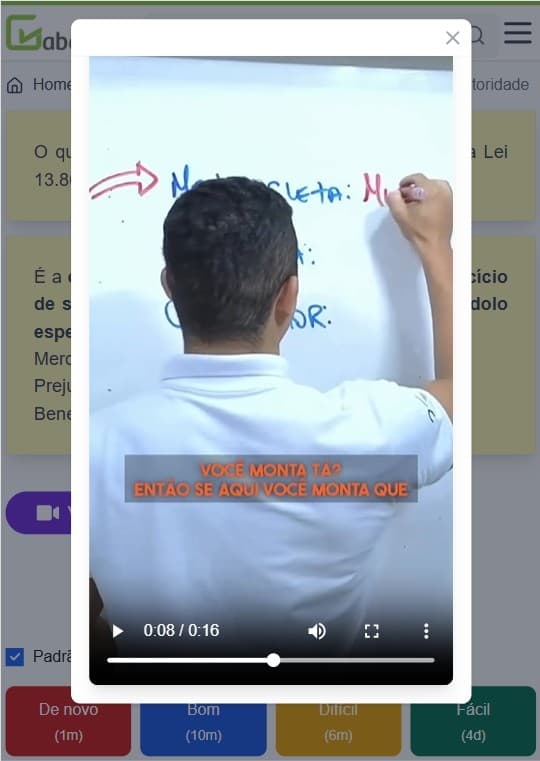 Tela do sistema Gabaritei
